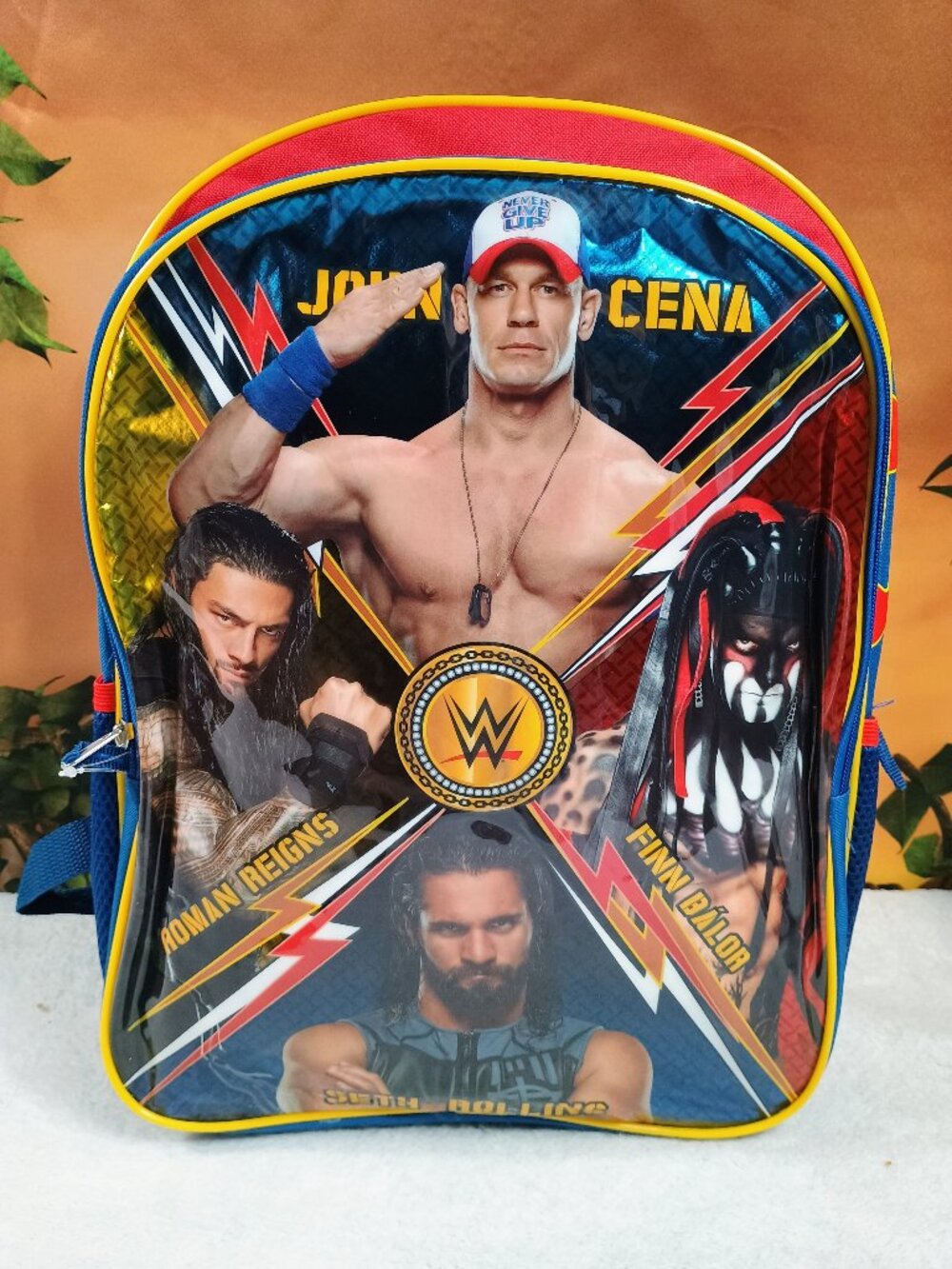 NWT VTG Kids WWE Superstars Backpack 16" John Cena Roman Reigns School Book Bag